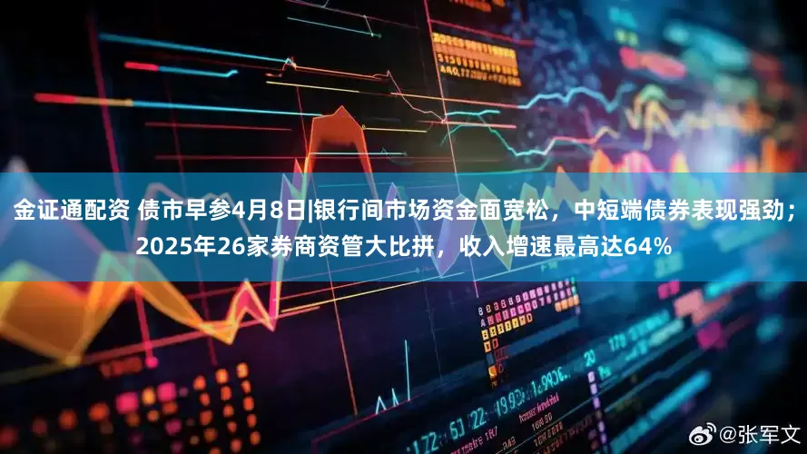 金证通配资 债市早参4月8日|银行间市场资金面宽松，中短端债券表现强劲；2025年26家券商资管大比拼，收入增速最高达64%